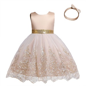 Vestidos de Fiesta para Niñas, Vestidos de Princesa para la Noche, Sin Mangas, con Encaje, Falda con Volantes Bordados y Diadema - Product Image 6