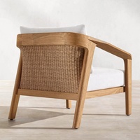 Teck Jardin Patio Canapé Extérieur Bois Loisirs Osier Rotin Design Ensemble Villa Confortable Jardin Canapé