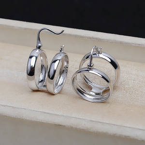 Componentes de joyería de plata S925: Bases para pendientes de doble abalorio de 16mm con anillo hueco, accesorios DIY para bolsos, semiterminados - Product Image 1