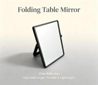 Miroir de maquillage pliable rond avec support pour table de chevet, coiffeuse, décoration intérieure