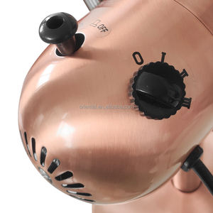 Ventilateur de table rétro entièrement en métal 4 pales silencieuses de niveau de bruit 40db réglage de l'inclinaison à 35 degrés chromé 12 pouces mécanique extérieur - Product Image 6