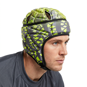 Protège-tête de rugby rembourré en cuir, casque de sport à absorption des chocs, équipement de protection élégant pour enfants, protège-tête de rugby réglable - Product Image 1