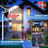 Etenda Double Lentille Lampe Solaire de Rue 900 W avec CCTV et 6 Millions de Pixels, Lumière Solaire avec Caméra Eseecloud