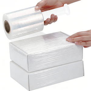 Mini Clear Industrial <b>Stretch</b> <b>Wrap</b> Film with Handle, Thick Self-Adhering <b>Stretch</b> <b>Wrap</b> - Product Image 2