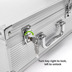 Caja de Kit de tatuaje, Maleta de almacenamiento de tatuajes de aleación de aluminio, estuche de transporte de viaje resistente para equipos y suministros de tatuaje, herramientas de maquillaje - Product Image 5