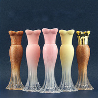 Tubes de brillant à lèvres en plastique rose en forme de sirène de 3 ml avec bouchon à vis, étiquette personnalisée recyclable, mignons, vente en gros