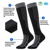 Chaussettes de sport athlétiques à absorption des chocs et évacuation de l'humidité, chaussettes de course en polyester, chaussettes de compression musculaire hautes jusqu'au genou