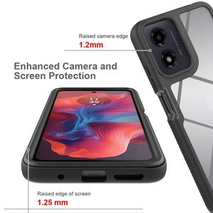 เคสป้องกันโทรศัพท์ PC เนื้อแข็งกันกระแทกใสคลุมทั้งหมดสำหรับ <span class=keywords><strong>Motorola</strong></span> <span class=keywords><strong>Moto</strong></span> E14 G24 G04 G04S - Product Image 3