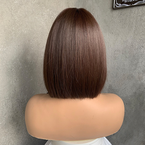 วิกผมบ๊อบสั้นสีน้ำตาลแบบซ้อนชั้น สำหรับผู้หญิง ความยาวประบ่า ทนความร้อน ทำจากเส้นใยสังเคราะห์ ดูเป็นธรรมชาติ ขายส่ง - Product Image 4