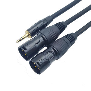 <span class=keywords><strong>สาย</strong></span>แปลงเสียง 3.5 มม. เป็น XLR แบบ Y-Splitter ตัวแปลง TRS 3.5 มม. เป็น XLR ตัวผู้ 2 หัว ตัวแปลง XLR ตัวเมีย เป็น<span class=keywords><strong>สาย</strong></span>เสียง 3.5 มม. - Product Image 1