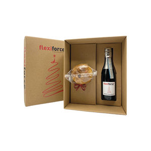 Caja de Regalo Navideña Personalizada Flexiforce con Prosecco y Set de Repostería de Italia - Product Image 1