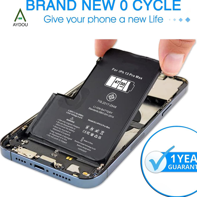 High Quality OEM 100% Health Solve Popup Repair Replacement Full Capacity Genuine Li-polymer Battery AYDOU Black 11 12 13 Pro