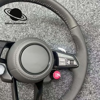 Volant de luxe chauffant à 4 branches en cuir semi-perforé sur mesure pour modèles Audi A4 A5 A6 A7 A3 S3 S4 B9