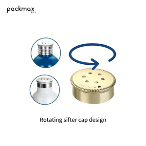 Rotary Aluminum Powder <b>Bottle</b> Empty for Talc <b>Shaker</b> Pepper Spice Seasoning - Round Sifter Container Wholesale - Product Image 4