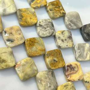 Perçage d'agate folle carrée arquée double face de 16mm le long <span class=keywords><strong>des</strong></span> diagonales d'un carré Approx: 23 pièces/str - Product Image 4