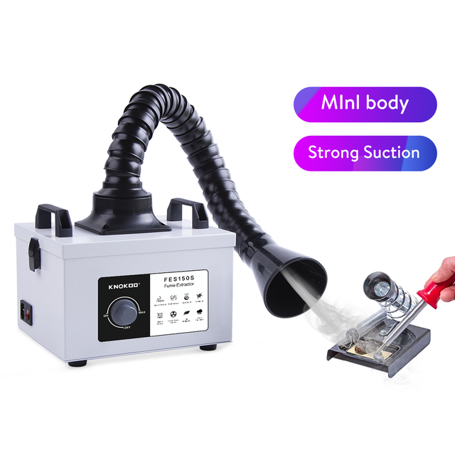 KNOKOO Mini Desktop Solder Fume Extractor Portable 3-Stage HEPA Filter Welding Smoke Absorber Air Purifier for Repair Station