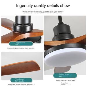 Ventilador de Techo Moderno de 3 Aspas con Motor de CC, Control Remoto, Luz LED, Aspas con Aspecto de Madera ABS, Soporte Metálico, 6 Velocidades, Bajo Ruido para el Hogar - Product Image 2