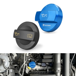 BEVINSEE Tappo Serbatoio Olio CNC per <span class=keywords><strong>Volkswagen</strong></span> MK5 MK6 MK7 MK8, Kit Tappi Benzina per Audi A1 A3, Kit Sostituzione Tappo Olio - Product Image 1
