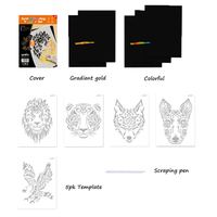 Ensemble de livres à gratter personnalisés avec des modèles de dessins animés, des pochoirs arc-en-ciel pour la peinture, pour les enfants de 2 à 4 ans