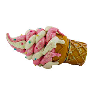 Vente en gros de pain soufflé à la main en PVC sol de Noël ornement personnalisé cornet de crème glacée desserts suspendus <span class=keywords><strong>boule</strong></span> de Noël et décoration d'arbre - Product Image 6