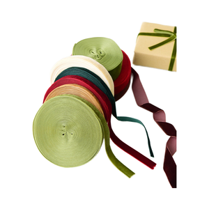 Pita anggur merah beludru DIY dasi kupu-kupu kotak hadiah aksesori paket dekorasi Natal - Product Image 6