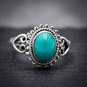 2025 Hot Selling Silver 925 <b>Turquoise</b> <b>Ring</b> Women's Trendy and Personalized Sterling Silver <b>Turquoise</b> Luxury <b>Rings</b> - Product Image 1