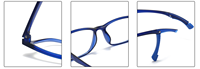 Lunettes tendance transparentes carrées anti-lumière bleue, montures en verre pour ordinateur Tr90, 180 °   Monture de lunettes à branches courbées, bon prix