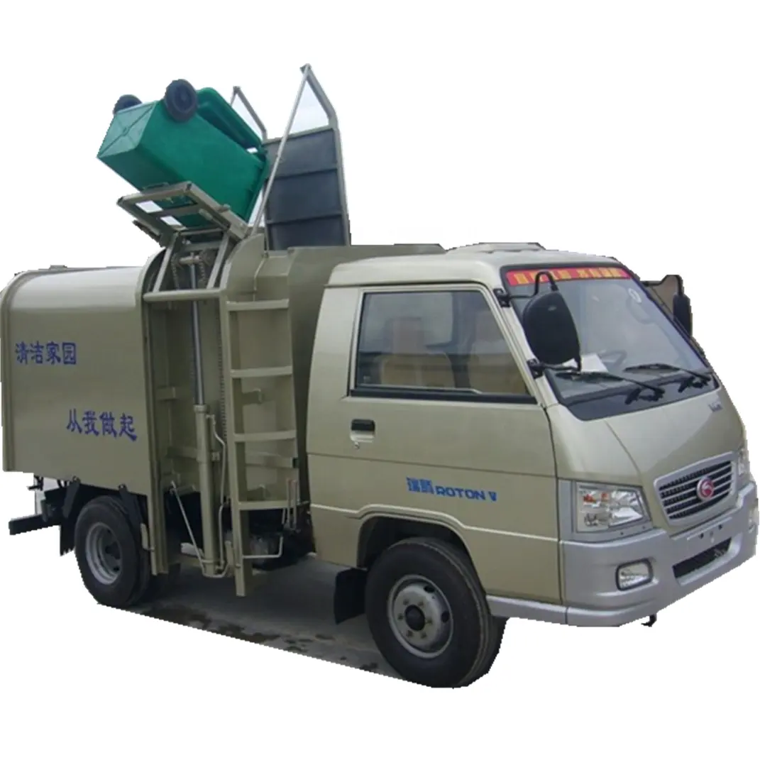 RHD LHD forland 1.5 ton mini side trash can self-loading garbage collection vehicle truck