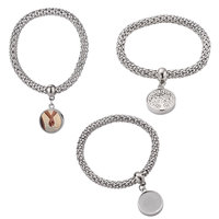 Bracelets vierges pour sublimation SCCFMM, cadeau créatif pour femme, pendentif en forme d'ange et de cœur, chaîne en maïs, alliage de zinc, photo DIY