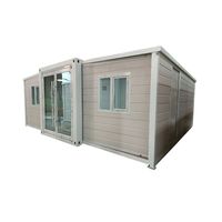 Maison conteneur extensible de 20 pieds, 2 chambres, maison modulaire préfabriquée, maison pliable portable, maison miniature moderne, prête à être installée
