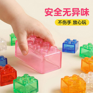Jelly Building Blocks, <b>Large</b> Transparent Jelly Building Blocks, Versatile Assembly <b>Soft</b> Rubber Building Blocks - Product Image 5