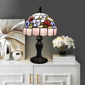 Lámpara de Mesa Tiffany de Vidrio con Diseño Floral Rosa de 8'', Lámpara de Escritorio Pequeña para Cafetería, Comedor y Dormitorio - Product Image 2