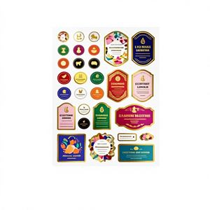 Pegatinas de Vinilo Impermeables Impresas Personalizadas de Primera Calidad con Detalles en Lámina Dorada y Efectos Holográficos para Invitaciones de Boda, Manualidades y Productos - Product Image 1