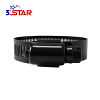 Collier de serrage réglable pour voiture, en métal noir électrophoretique américain, pour conduite de carburant