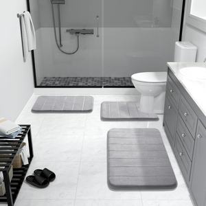 Tapis de bain en mousse <span class=keywords><strong>à</strong></span> mémoire de forme FMT, tapis de salle de bain absorbant <span class=keywords><strong>super</strong></span> doux, antidérapant, séchage rapide, lavable en <span class=keywords><strong>machine</strong></span>, pour baignoire, douche, salle de bain - Product Image 1