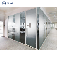 Cloison de séparation en verre pour bureau commercial, design moderne, cadre en aluminium, insonorisation 45 dB, écologique, installation rapide, école