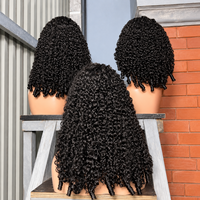 Peluca de Cabello Humano Natural con Corte Pixie, Sin Pegamento, Rizada Corta, con Frente de Encaje HD, Pre-Desplumada, Línea de Cabello Natural para Mujeres Negras