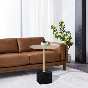 Venta directa de fábrica moderno vintage redonda de mármol natural en sofá <span class=keywords><strong>mesa</strong></span> <span class=keywords><strong>lateral</strong></span> - Product Image 5