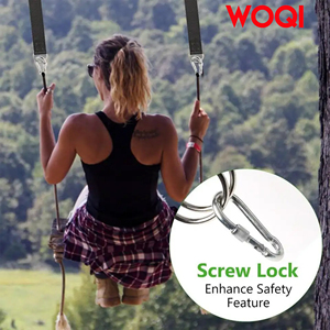 Woqi — longues sangles réglables pour arbre, 2000lb avec verrouillage de sécurité, Kit d'accrochage pour <span class=keywords><strong>mousqueton</strong></span> - Product Image 5