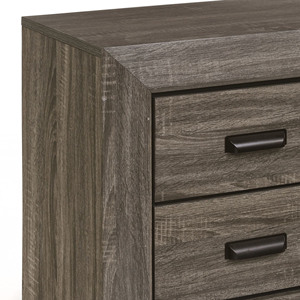 Weathered Grey Grain 2-<b>drawer</b> Nightstand <b>Storage</b> <b>Drawers</b> Bedside Cabinet - Product Image 5