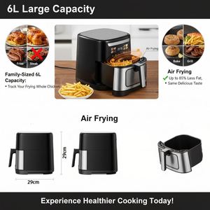 2026 New Design Digital Color Screen Model 6L Oil Free Professional Home Appliance air Fryer Multifunctional Optional - Product Image 6
