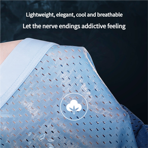 New Mesh Ice <strong>Silk</strong> <strong>Men's</strong> Underwear Sexy Seamless Breathable Full Sprang Boxers Briefs Shorts Custom Logo Gentleman Underpants - Product Image 3