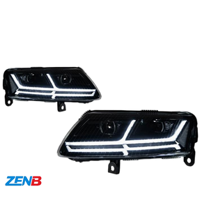 Pour <span class=keywords><strong>Audi</strong></span> A6 C6 2008-2011, ensemble de phares convertis <span class=keywords><strong>Q7</strong></span> avec feux de jour à LED, clignotants dynamiques et feux laser - Product Image 3