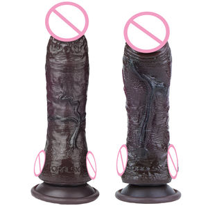 <span class=keywords><strong>2026</strong></span> Trendiger Gebogener Doppelschichtiger Schwarzer Penis Lebensechter Schwarzer Dildo mit Venen Sexspielzeug für Verbessertes G-Punkt-Vaginalvergnügen für Paare - Product Image 2