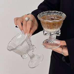 Verre <span class=keywords><strong>à</strong></span> pied 230 ml avec nœud papillon, gobelet gaufré pour crème glacée, dessert, gelée, champagne, cocktail, café – Vente en gros par carton - Product Image 2