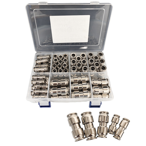 Raccords pneumatiques droits à un seul contact en alliage de zinc, lot de 80 pièces en vrac, comprend 4/6/8/10/12 mm - Product Image 1