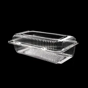 Wholesale Pet Clamshell Food Container Clear Plastic Disposable Thermoform Hinged Clamshell