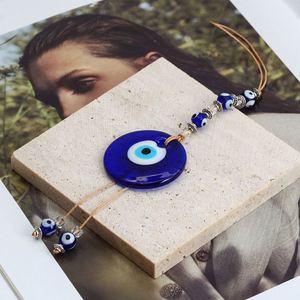 Colgante de Pared de Cuerda Trenzada con Borla de Cuentas Coloridas y Ojo Turco de Cristal Azul para Decoración del Hogar, Sala de Estar y Coche - Product Image 6