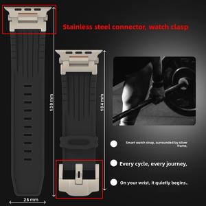 Factory Wholesale New <b>Silicone</b> <b>Waterproof</b> Watch Strap for Apple Watch ultra 49mm SE 44mm S1-9 Stainless Steel Buckle Watch Band - Product Image 3