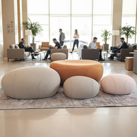Chaise en fibre de verre moderne en forme de galet pour salon et décoration intérieure de centre commercial